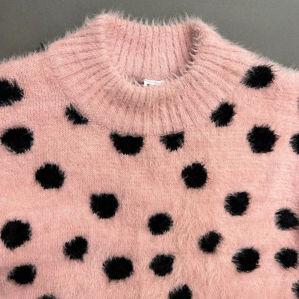 Pink & Black Polkadot Sweater